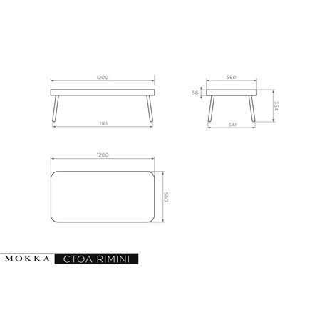 Комплект плетеной мебели MOKKA RIMINI (стол кофейный, 2 кресла, диван 3 х-местный)