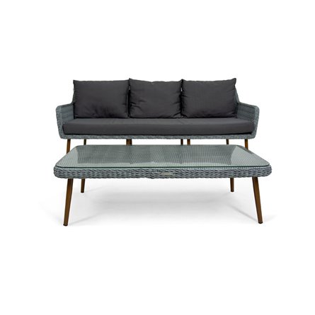 Комплект плетеной мебели MOKKA RIMINI (стол кофейный, 2 кресла, диван 3 х-местный)