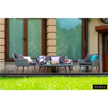 Комплект плетеной мебели MOKKA RIMINI (стол кофейный, 2 кресла, диван 3 х-местный)