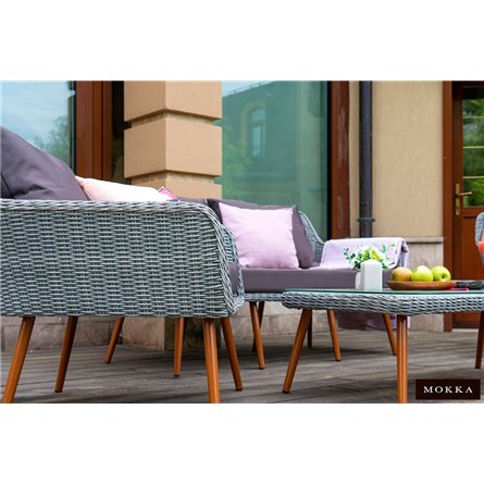 Комплект плетеной мебели MOKKA RIMINI (стол кофейный, 2 кресла, диван 3 х-местный)