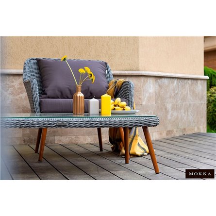 Комплект плетеной мебели MOKKA RIMINI (стол кофейный, 2 кресла, диван 3 х-местный)