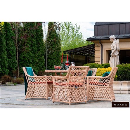 Комплект плетеной мебели MOKKA VILLA ROSA (4 кресла) + 4 подушки