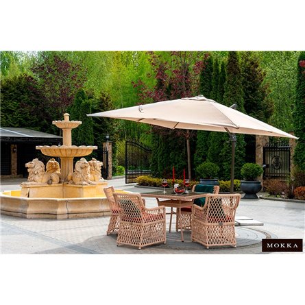 Комплект плетеной мебели MOKKA VILLA ROSA (4 кресла) + 4 подушки