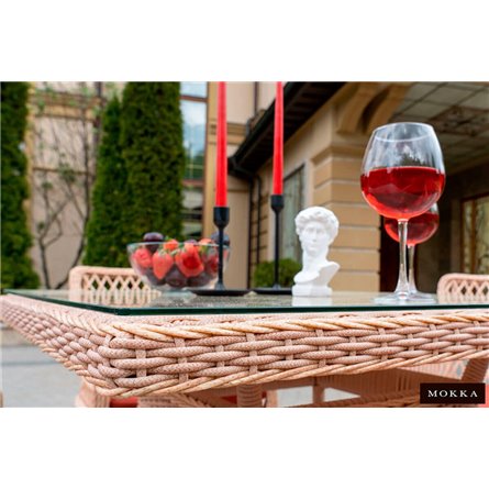 Комплект плетеной мебели MOKKA VILLA ROSA (6 кресел) + 6 подушек