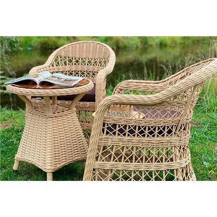 Комплект плетеной мебели МОККА LORETO (стол кофейный круглый, 2 кресла), Бронзовый