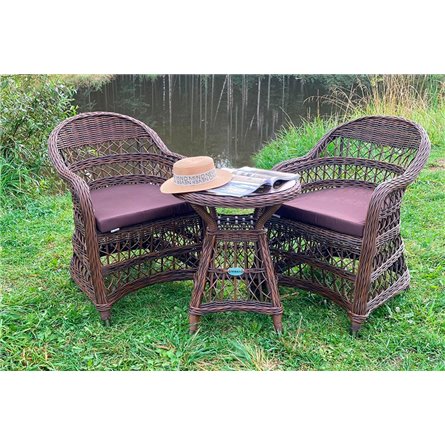 Комплект плетеной мебели МОККА LORETO (стол кофейный круглый, 2 кресла), Бронзовый