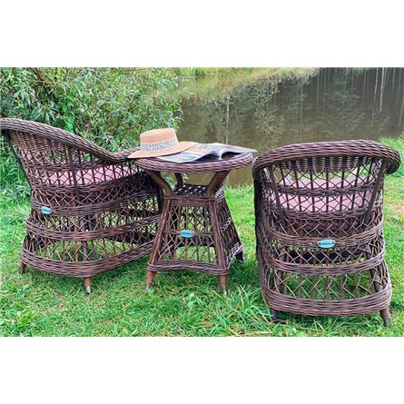 Комплект плетеной мебели МОККА LORETO (стол кофейный круглый, 2 кресла), Бронзовый