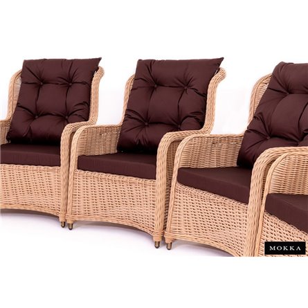 Комплект плетеной мебели МОККА SAN MARINO (стол обеденный, 8 кресел), Бежевый