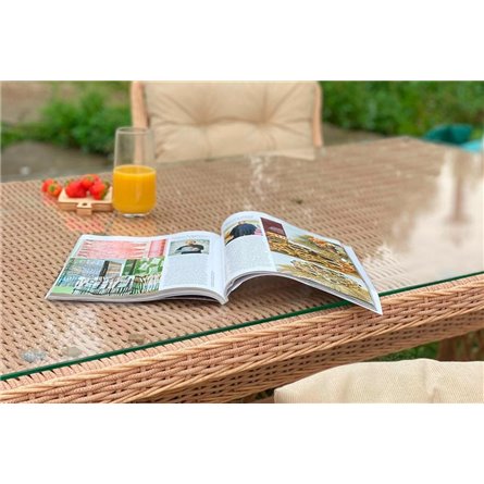 Плетеная мебель для террасы MOKKA VILLA ROSA (на 6 персон) + 12 подушек