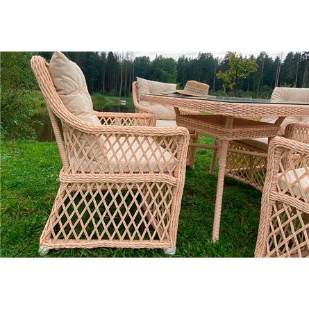 Плетеный комплект мебели MOKKA VILLA ROSA (4 персоны) + 8 подушек