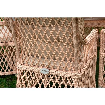 Плетеный комплект мебели MOKKA VILLA ROSA (4 персоны) + 8 подушек