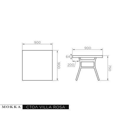 Плетеный комплект мебели MOKKA VILLA ROSA (4 персоны) + 8 подушек