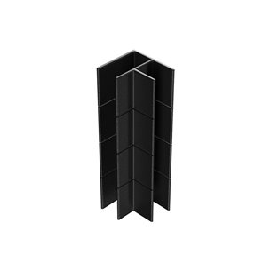 Угловой элемент для клумбы Holzhof Eco 25*200, пластик черный, 90град