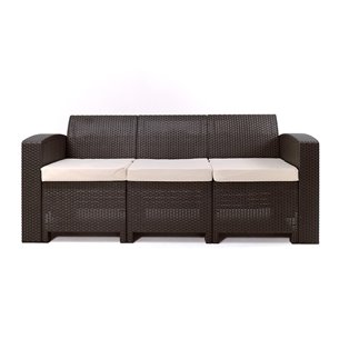 Rattan premium, диван трехместный, венге (3-х местная подушка)