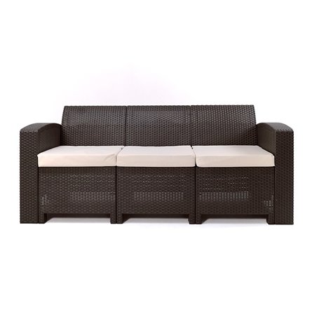Rattan premium, диван трехместный, венге (3-х местная подушка)