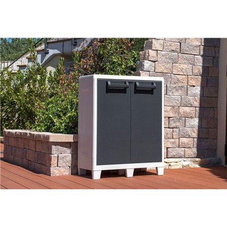 Уличный шкаф TOOMAX 2х дверный глубокий SANTORINI XL (2 полки), светло-серый/антрацит