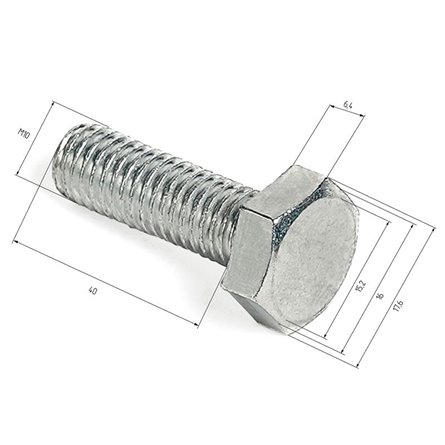 HILST Болт с шестигранной головкой М10*40мм