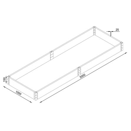 Комплект сборной грядки Holzhof 300x100x15 см, венге