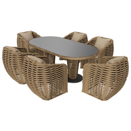 MOKKA MAJORCA стол обеденный, цвет соломенный