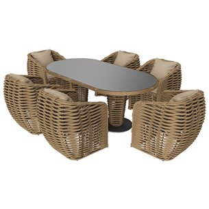 Комплект плетеной мебели МОККА MAJORCA, соломенный