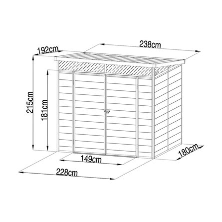 Сарай пластиковый Black Fox Artisan 4.1 м2 (2.38 x 1.91 м)