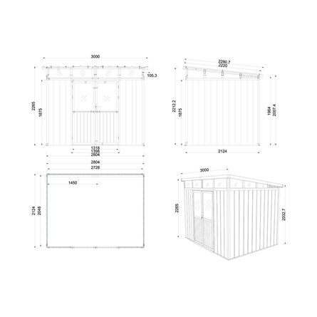 Садовое строение из ДПК Defender 9х7 (5.95 кв.м)