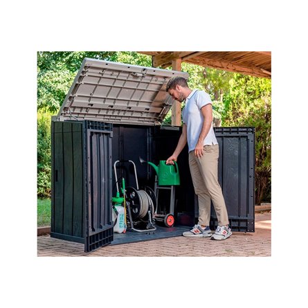 Ящик пластиковый TOOMAX STORA WAY PLUS XL 1270л, антрацит/светло-серый