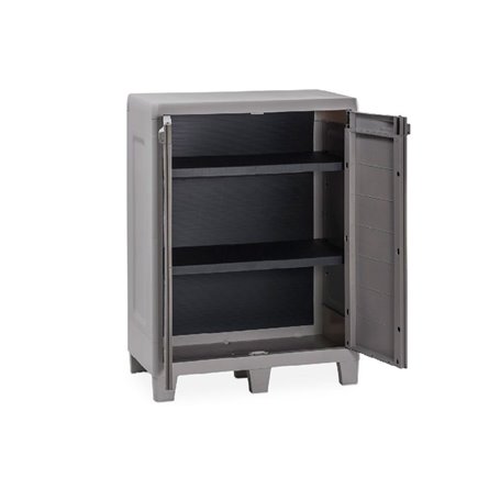 Уличная тумба TOOMAX 2х дверная глубокая WOODY'S XL (2 полки), светло-серый