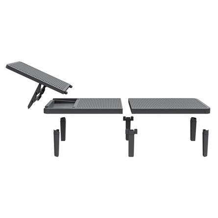 Шезлонг Tweet compact с матрасом, серый