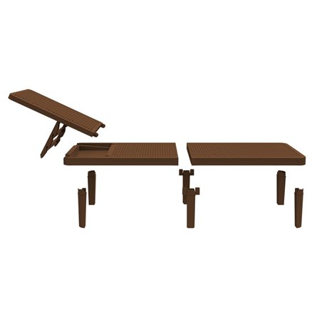 Шезлонг Tweet compact с матрасом, коричневый