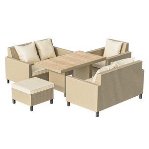 Комплект плетеной мебели MOKKA BELLA Family малый, соломенный