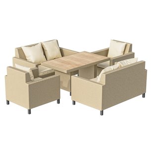 Комплект плетеной мебели MOKKA BELLA Family, соломенный