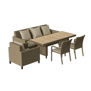 Комплект плетеной мебели MOKKA BELLA LOUNGE, соломенный