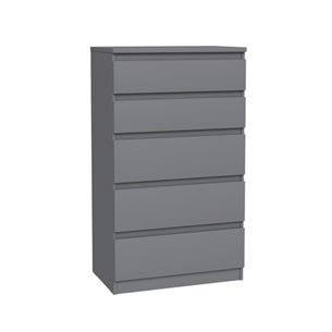 МАЛЬМ / КАСТОР комод 5 ящиков серый