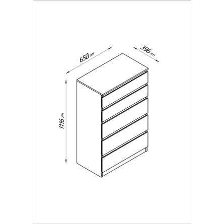 МАЛЬМ / КАСТОР комод 5 ящиков серый