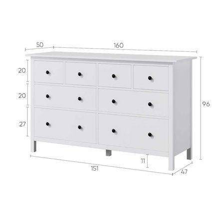 МАЛЬМ / КАСТОР комод 5 ящиков серый