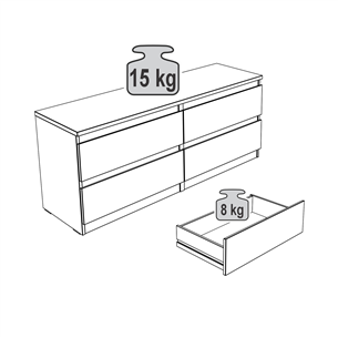 2.03.03.100.4 КАСТОР тумба 4 ящика RU серая