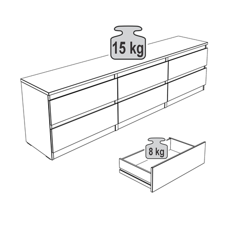 2.03.03.110.4 КАСТОР тумба 6 ящиков RU серая