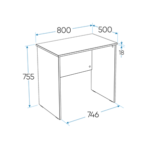 2.03.06.010.4 КАСТОР стол письменный 80х50 RU серый