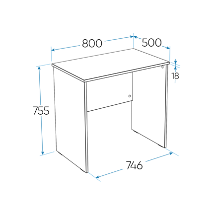 2.03.06.010.4 КАСТОР стол письменный 80х50 RU серый