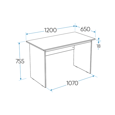 2.03.06.020.4 КАСТОР стол письменный 120х65 RU серый