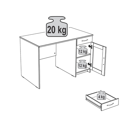 2.03.06.030.4 КАСТОР стол письменный 116х65 RU серый