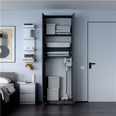 МАКС / ПАКС шкаф 2 двери 75х38х233 серый RU