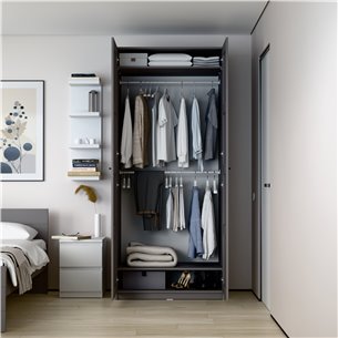 МАКС / ПАКС шкаф 2 двери 100х61х233 серый RU