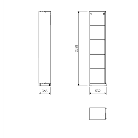 МАКС / ПАКС стеллаж угловой 50х36х233 серый