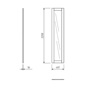 ПАКС / МАКС дверь 50 (с зеркалом) серая