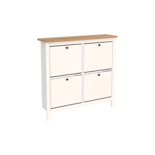 2.08.10.180.14 САГА тумба для обуви 113х108 белая/ясень