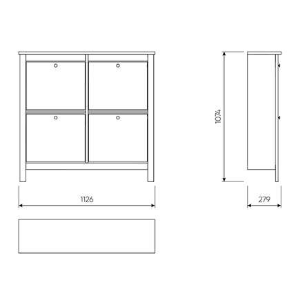 2.08.10.180.14 САГА тумба для обуви 113х108 белая/ясень