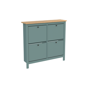 2.08.10.180.16 САГА тумба для обуви 113х108 темно-бирюзовая/ясень