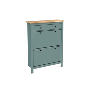 2.08.10.190.16 САГА тумба для обуви 92х122 темно-бирюзовая/ясень